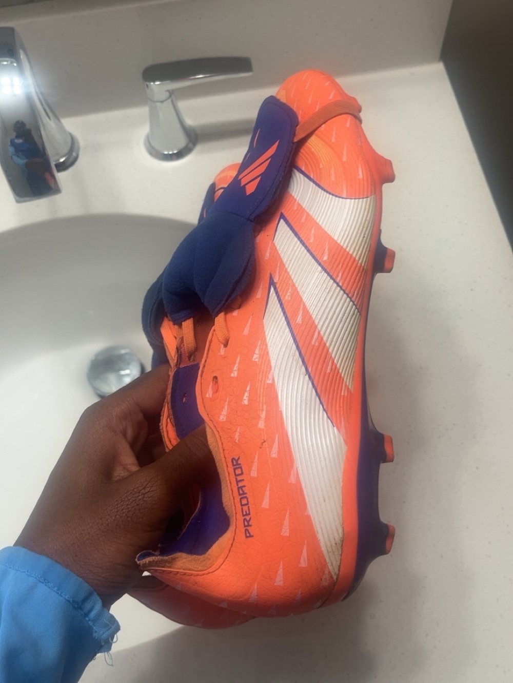 adidas Kids Predator Soccer Cleats - Orange/Purple/White